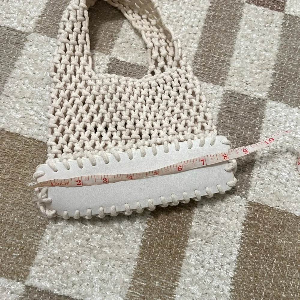 About Face Cream Knit Tote Bag